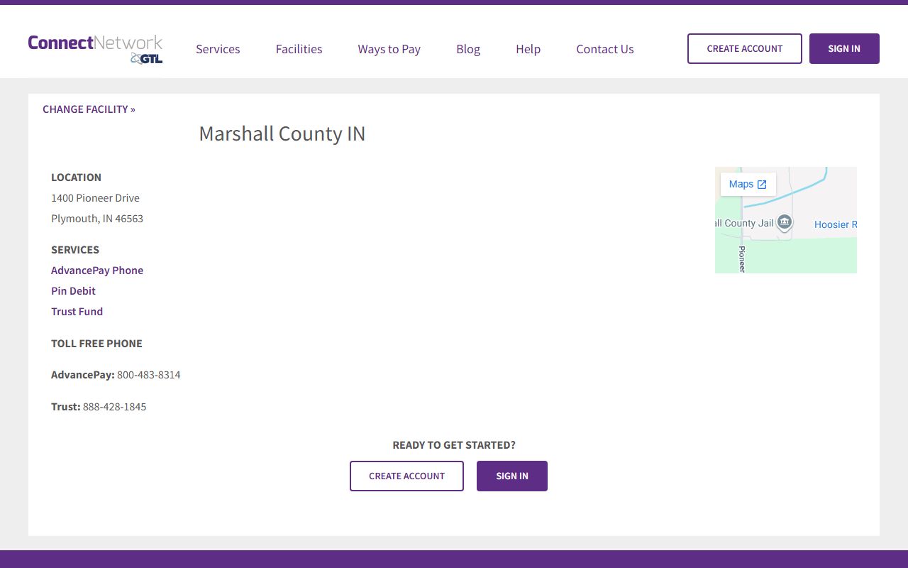 Marshall County Jail ConnectNetwork services for inmate phone and trust fund